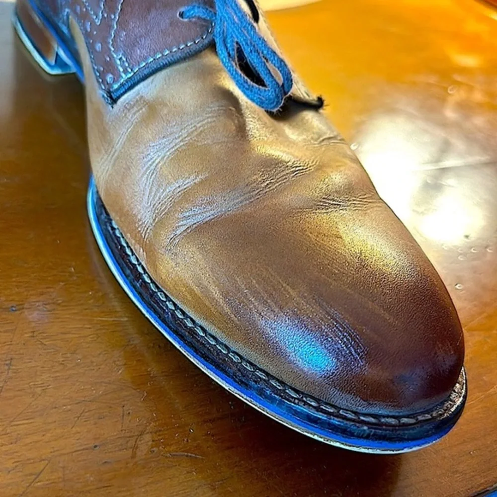 Johnston & Murphy Cognac Hughes Lace Up Oxford, Model 59-12302‎ size 11.5